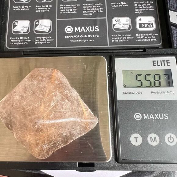 Golden Rutilated Quartz Crystal Freeform (#3) - Picture 11 of 14